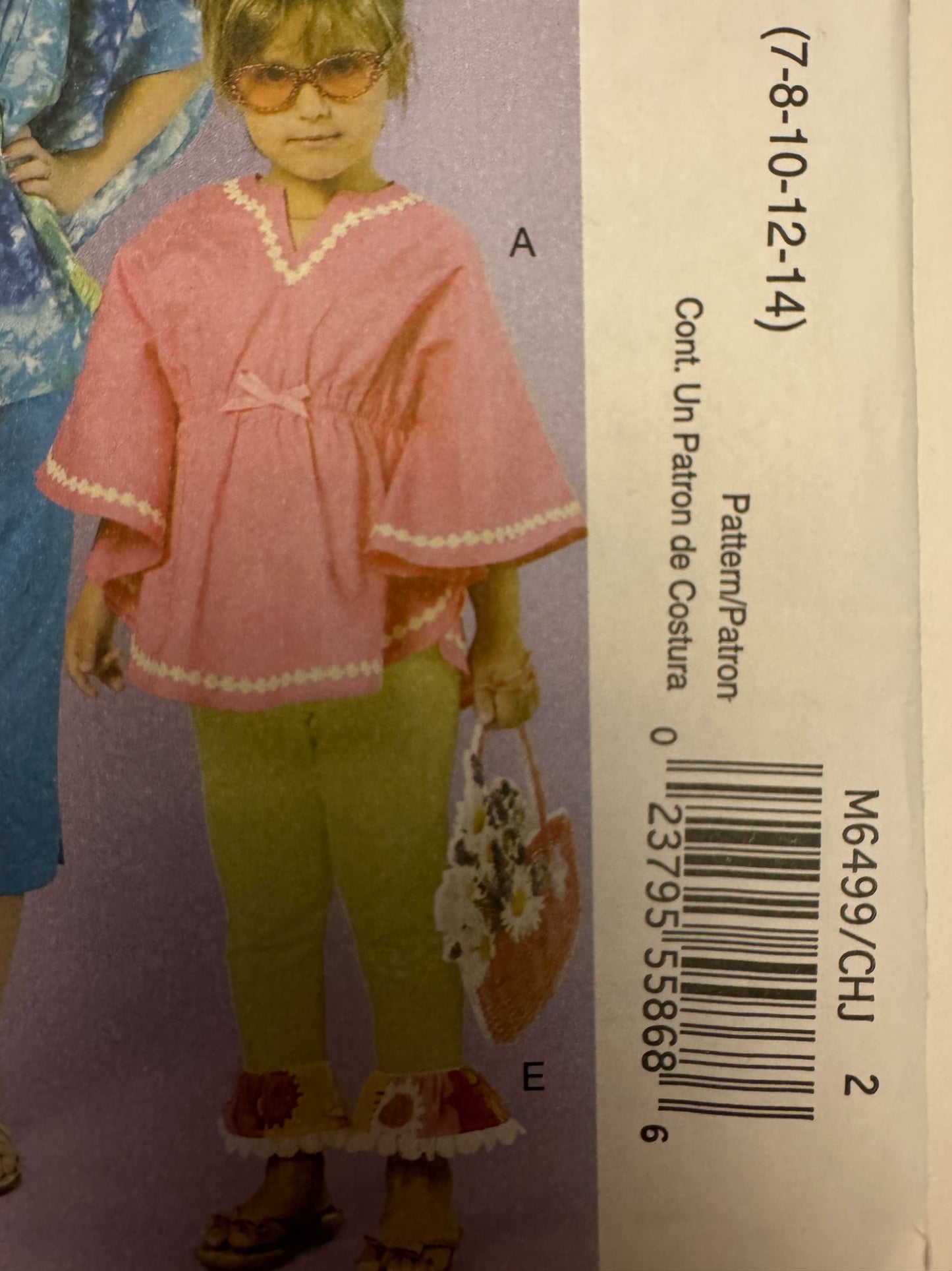 McCalls Sewing Pattern M6499 Girls Tops Pants Leggings Easy 7 8 10 12 14 Summer