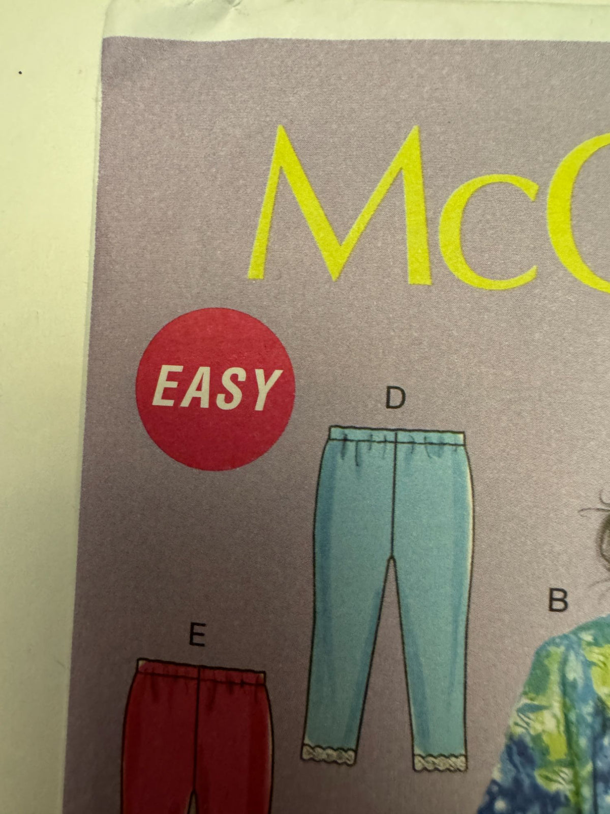 McCalls Sewing Pattern M6499 Girls Tops Pants Leggings Easy 7 8 10 12 14 Summer