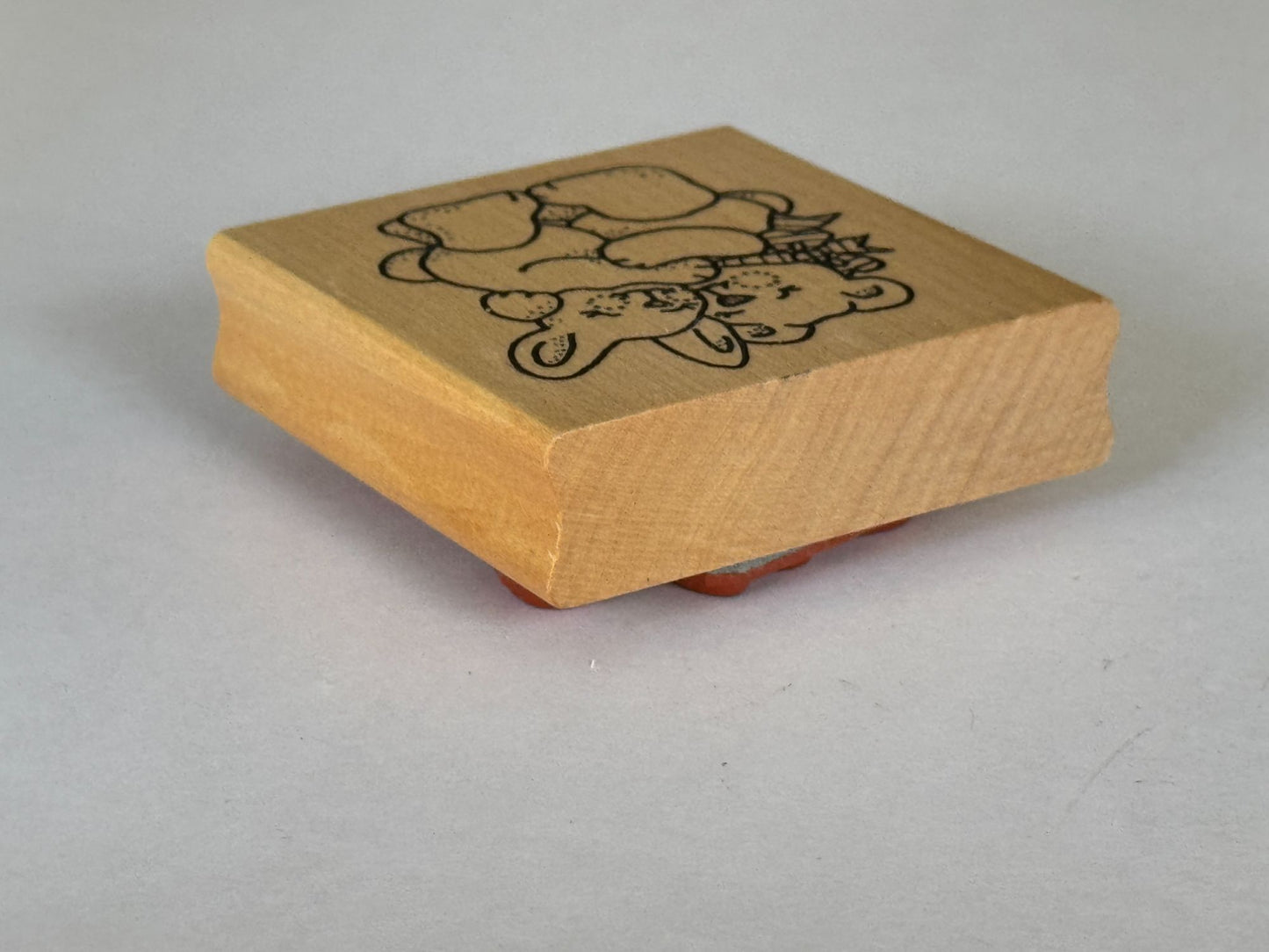 Azadi Earles Rubber Stamp Hugging Teddy Bear Bunny Rabbit Toys Craft Cardmaking