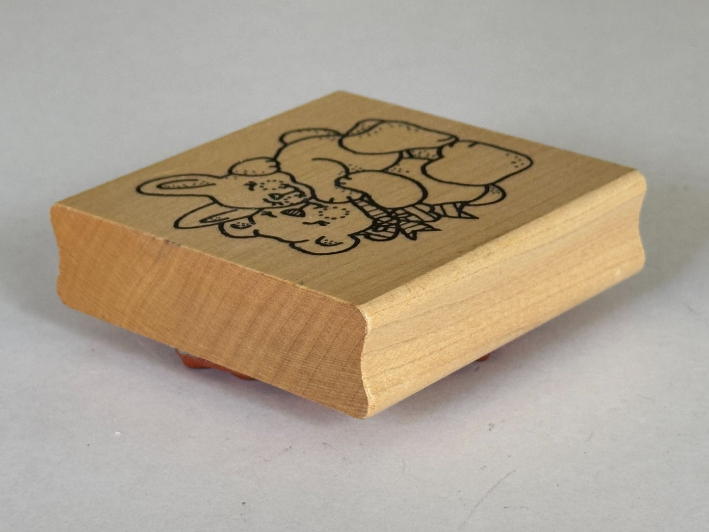 Azadi Earles Rubber Stamp Hugging Teddy Bear Bunny Rabbit Toys Craft Cardmaking