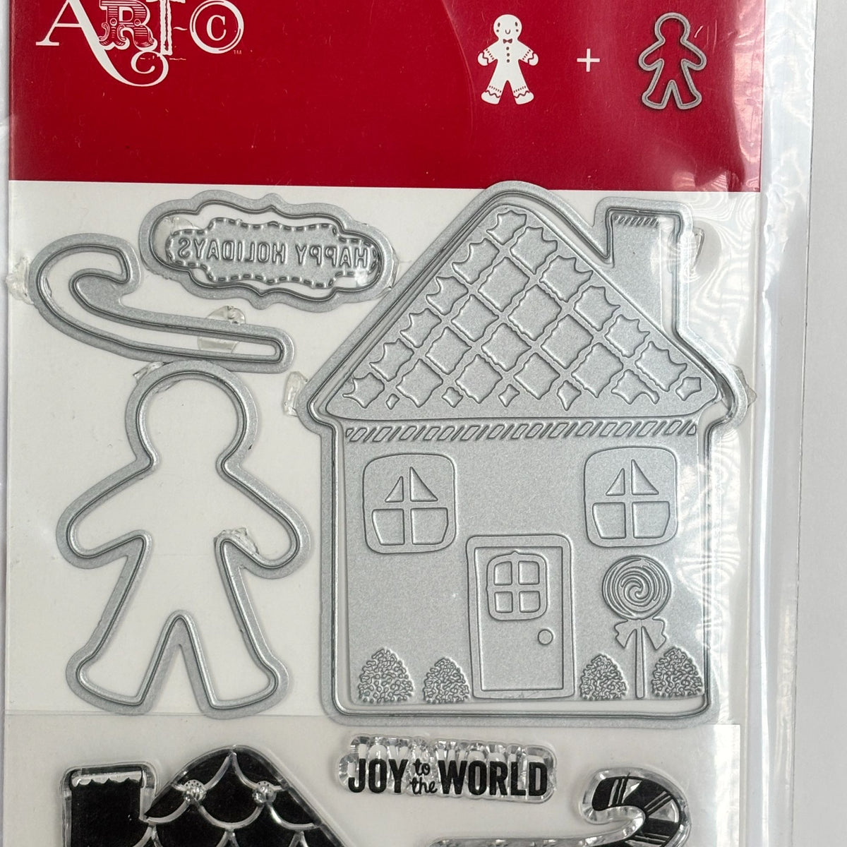 Art-C Gingerbread Man House Stamp and Die Cut Set Christmas Cardmaking Gift Tags Baking