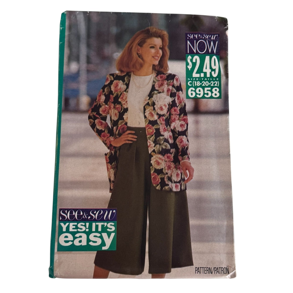 Butterick Sewing Pattern 6958 90s Minimalist Outfit Split Skirt 18-22 Easy Uncut Top jacket