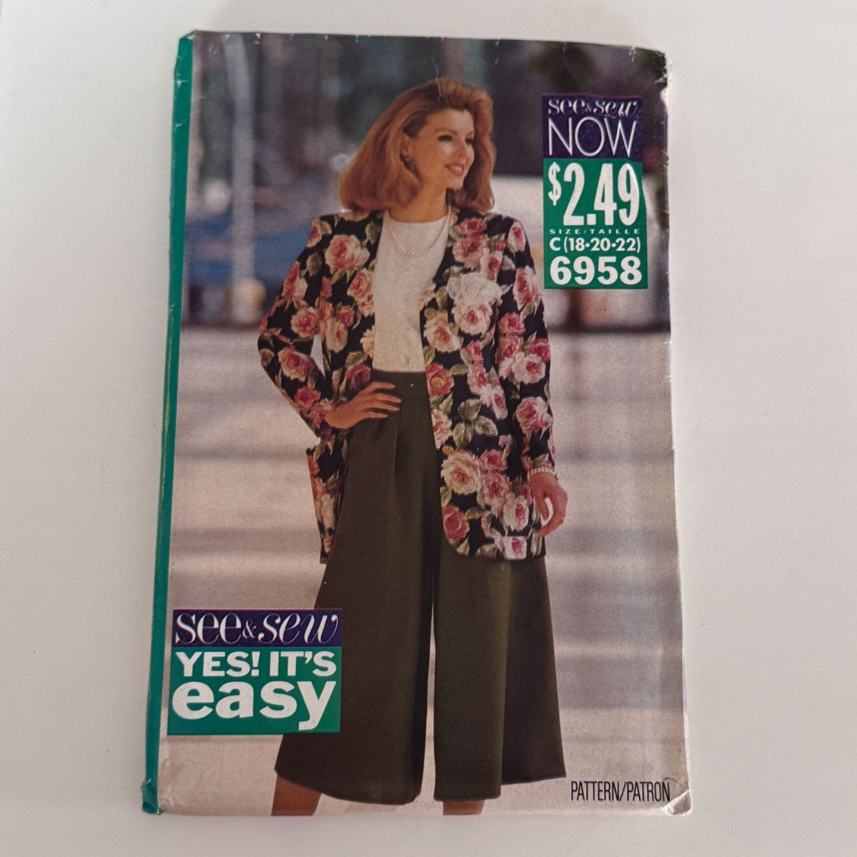 Butterick Sewing Pattern 6958 90s Minimalist Outfit Split Skirt 18-22 Easy Uncut Top jacket
