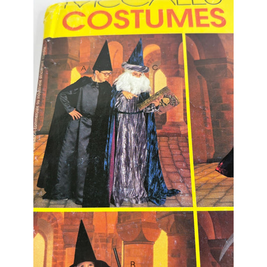 McCalls Sewing Pattern P322 Boys Girls Kids Halloween Costume Wizard Witch Uncut