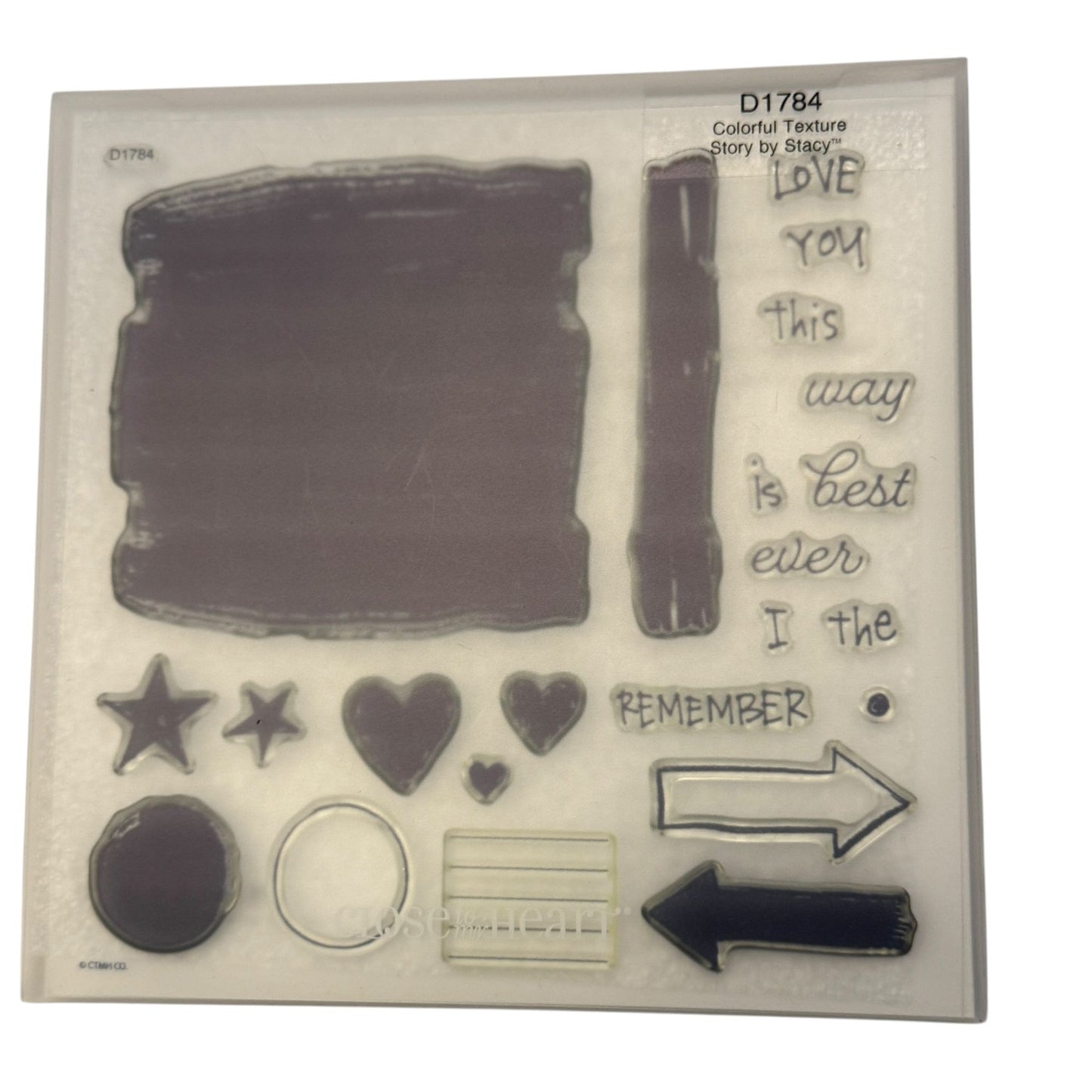 CTMH My Acrylix Acrylic Stamp Set Colorful Texture D1784 Shapes Remember Arrows