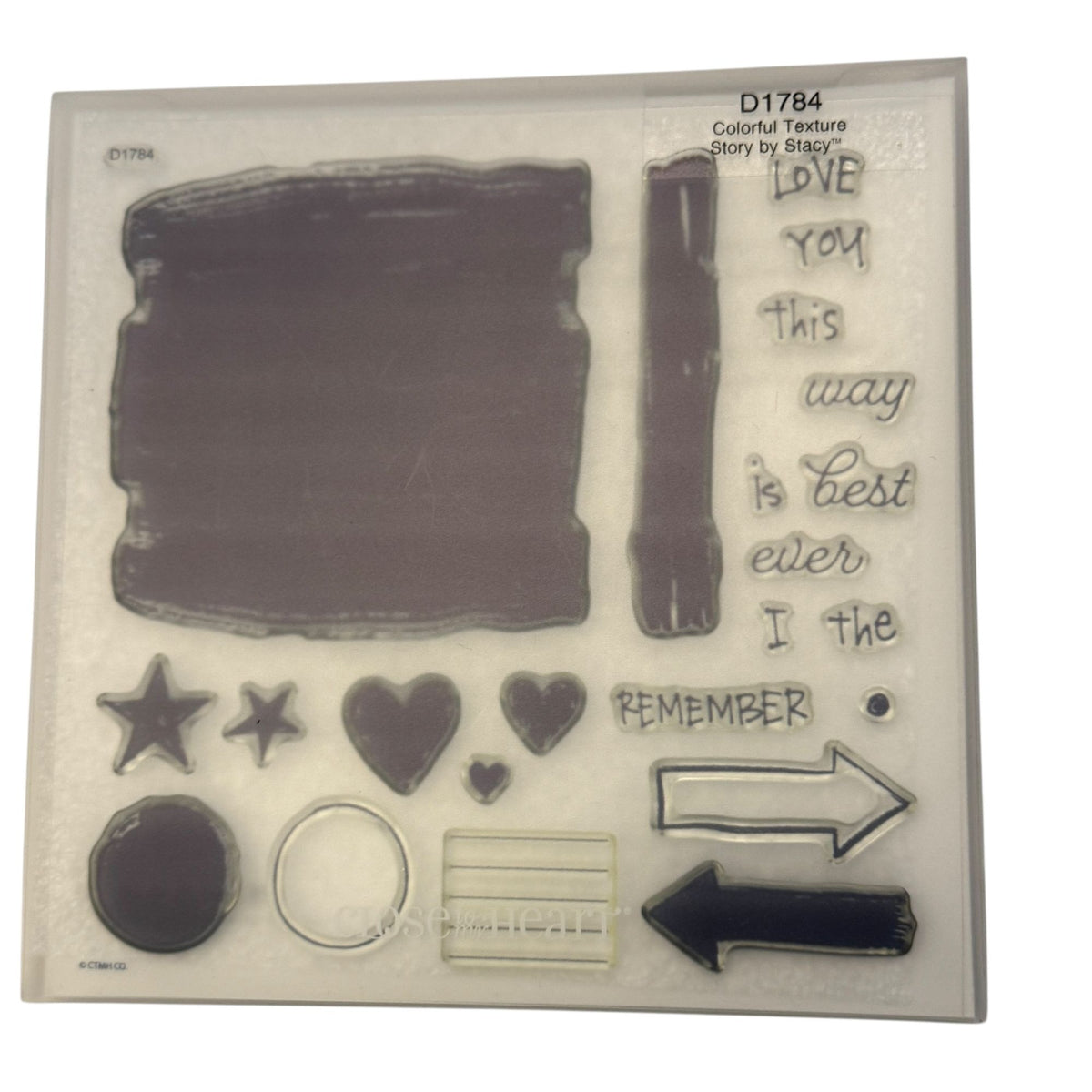 CTMH My Acrylix Acrylic Stamp Set Colorful Texture D1784 Shapes Remember Arrows