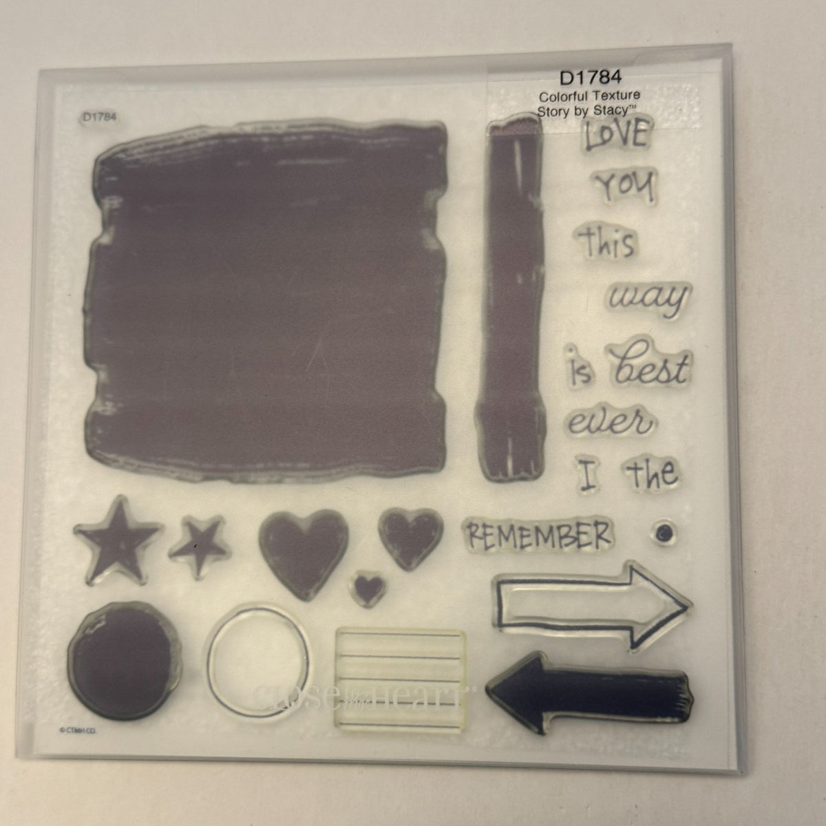 CTMH My Acrylix Acrylic Stamp Set Colorful Texture D1784 Shapes Remember Arrows