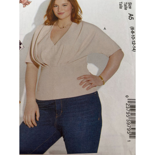 McCalls Sewing Pattern M7810 Peplum Top Shirt Blouse Casual Easy 6 8 10 12 14 UC