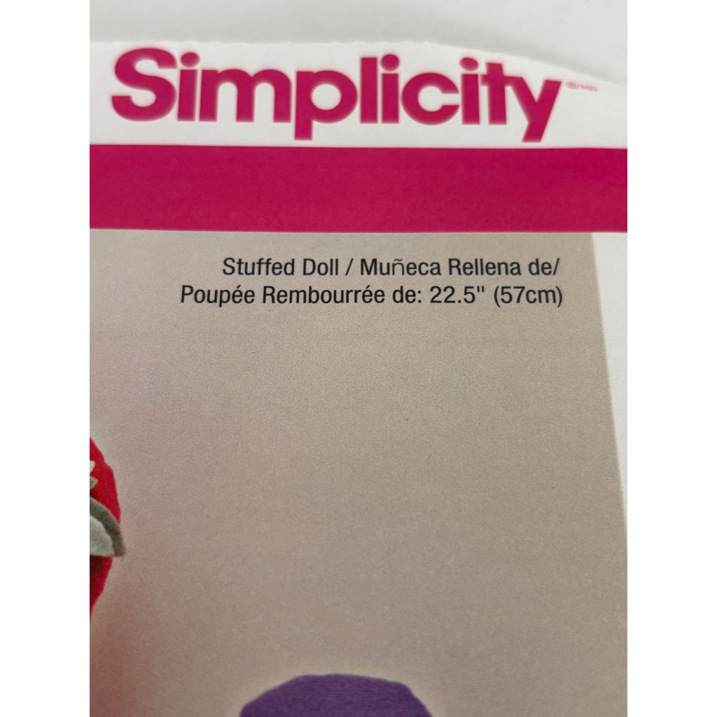 Simplicity Sewing Pattern 1341 Stuffed Doll Ballerina Tutu Dress Toy UC 22.5 In