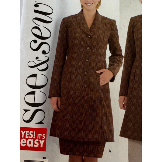 Butterick Sewing Pattern B4328 Womens Jacket Skirt Pants Suit Uncut 20-24 Easy Minimalist