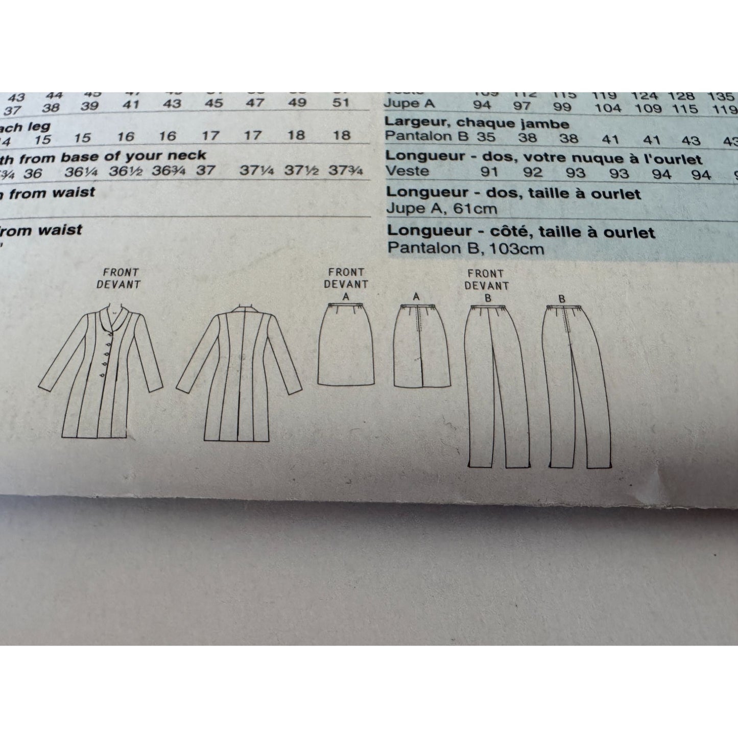 Butterick Sewing Pattern B4328 Womens Jacket Skirt Pants Suit Uncut 20-24 Easy Minimalist
