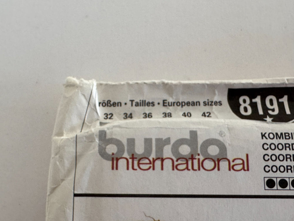 Burda Sewing Pattern 8191 Misses Coordinates Blazer Skirt Top Work Career 6-16