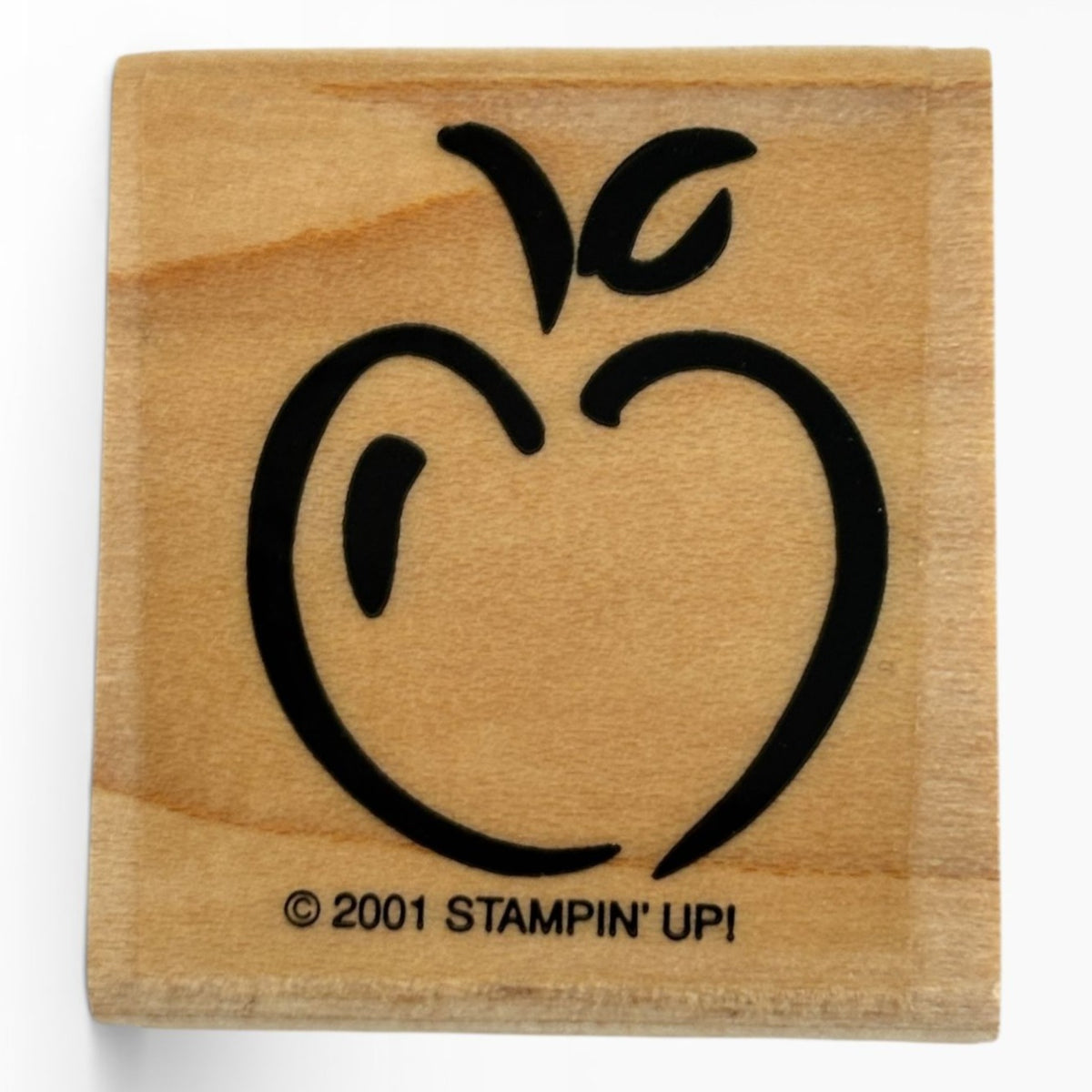 Stampin Up Rubber Stamp Apple Outline Teacher School Fruit Food Card Making Wood