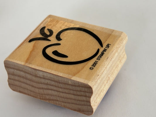 Stampin Up Rubber Stamp Apple Outline Teacher School Fruit Food Card Making Wood
