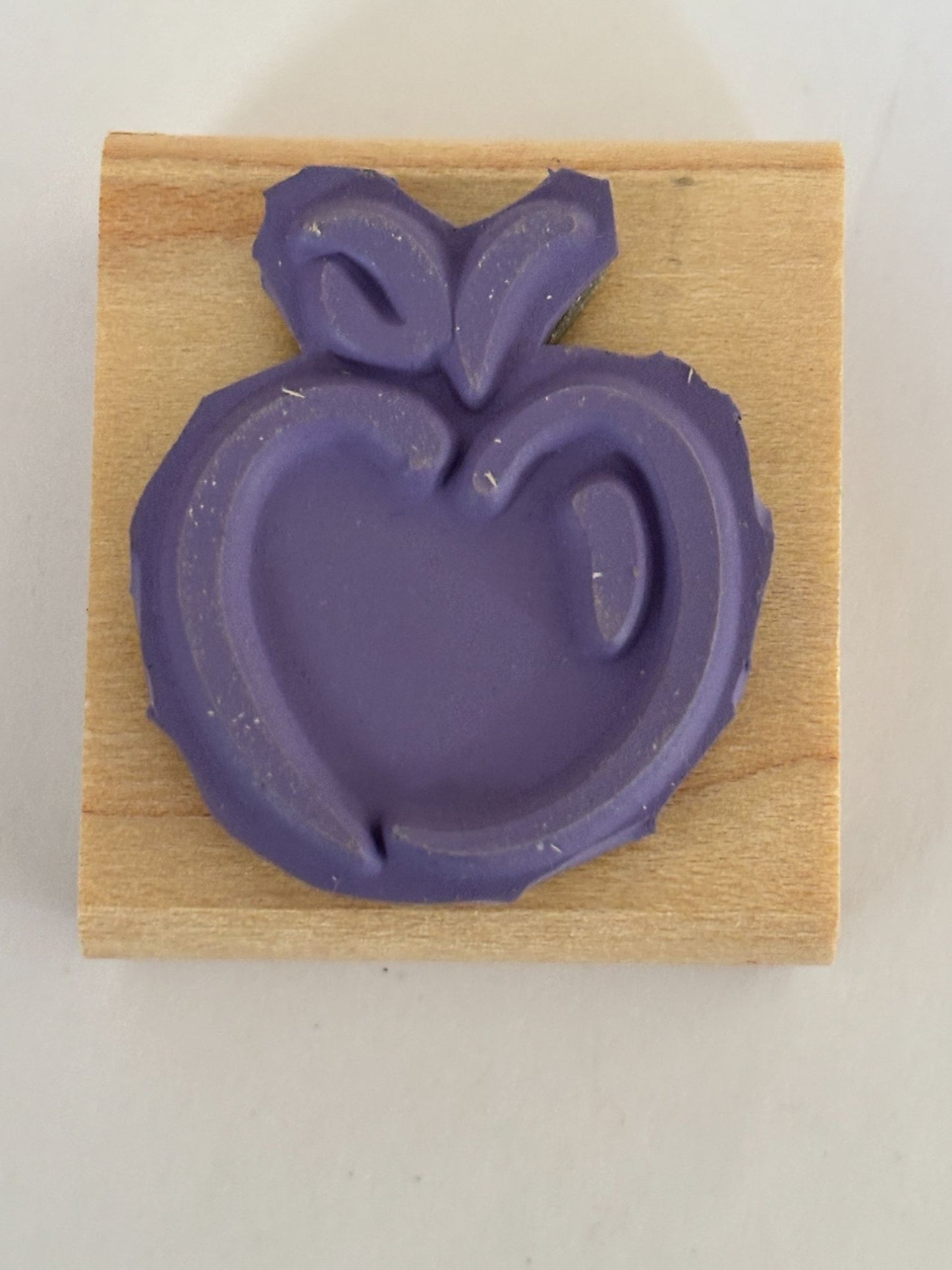 Stampin Up Rubber Stamp Apple Outline Teacher School Fruit Food Card Making Wood