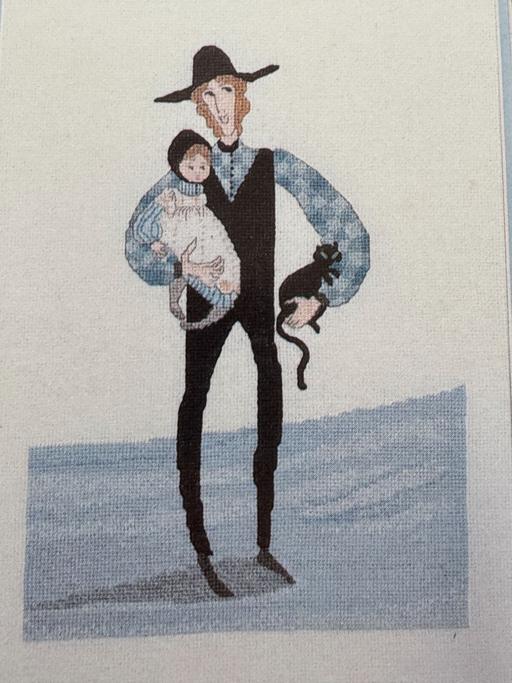 P Buckley Moss Cross Stitch Pattern Dads Loving Arms Father Child Folk Art 118