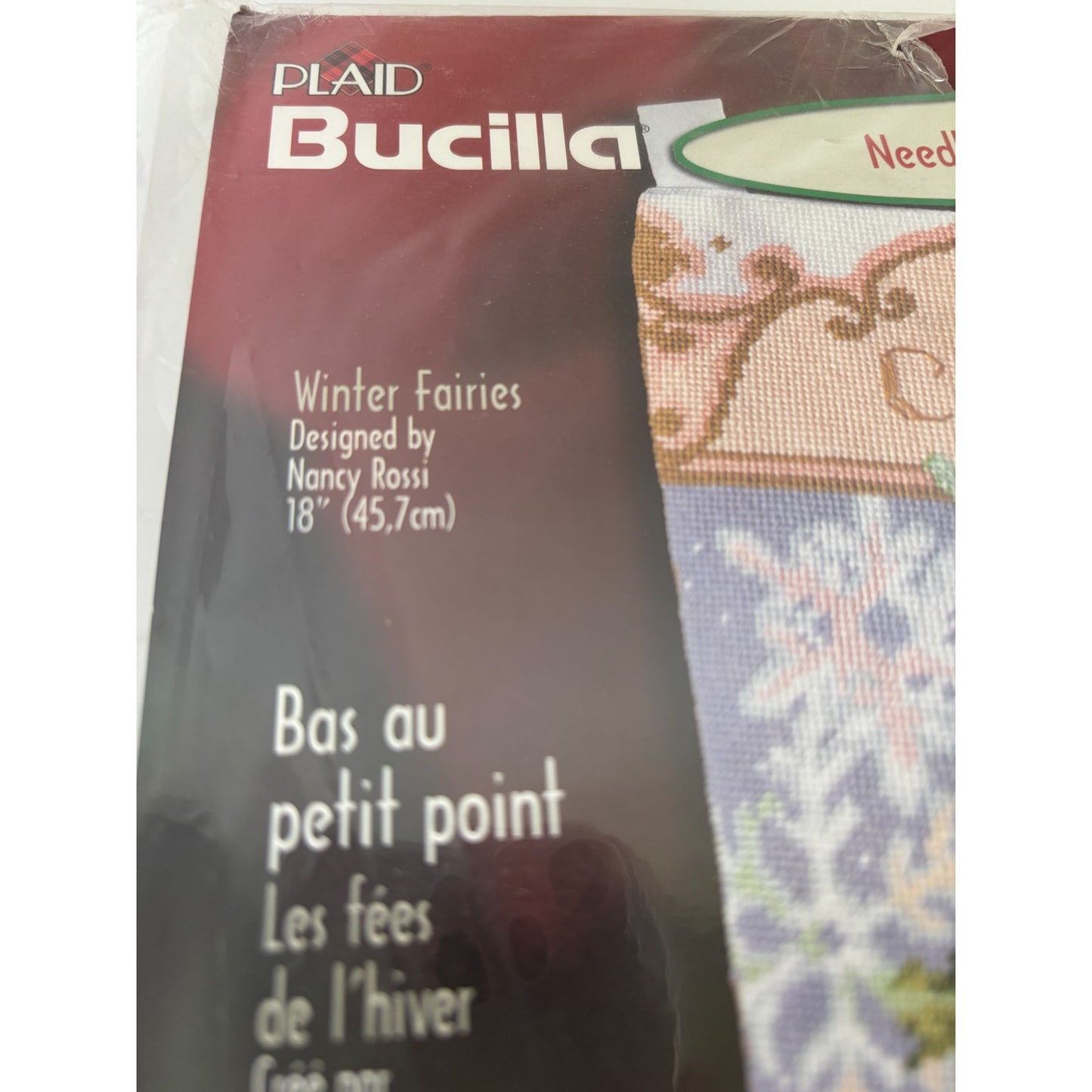 Bucilla Needlepoint Stocking Kit Winter Fairies Winter Holiday Snow Fantasy Name