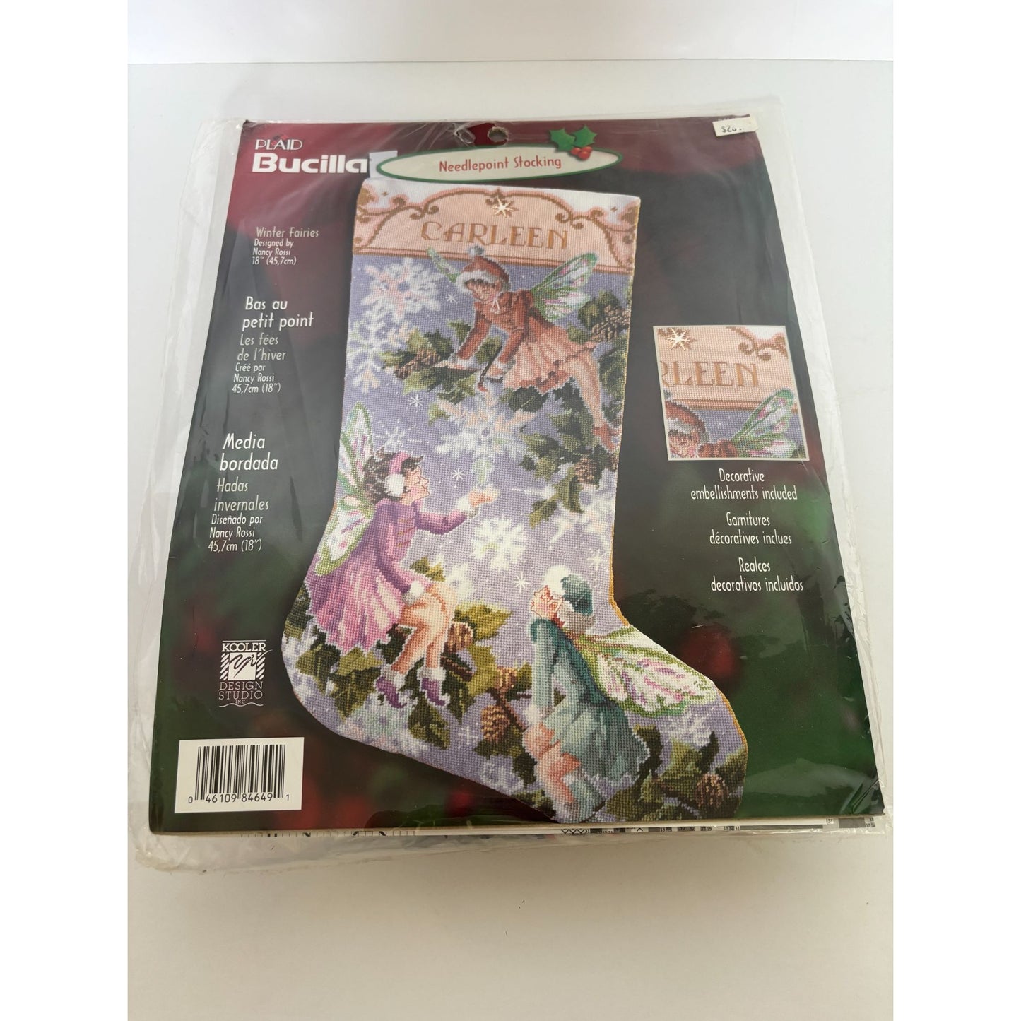 Bucilla Needlepoint Stocking Kit Winter Fairies Winter Holiday Snow Fantasy Name