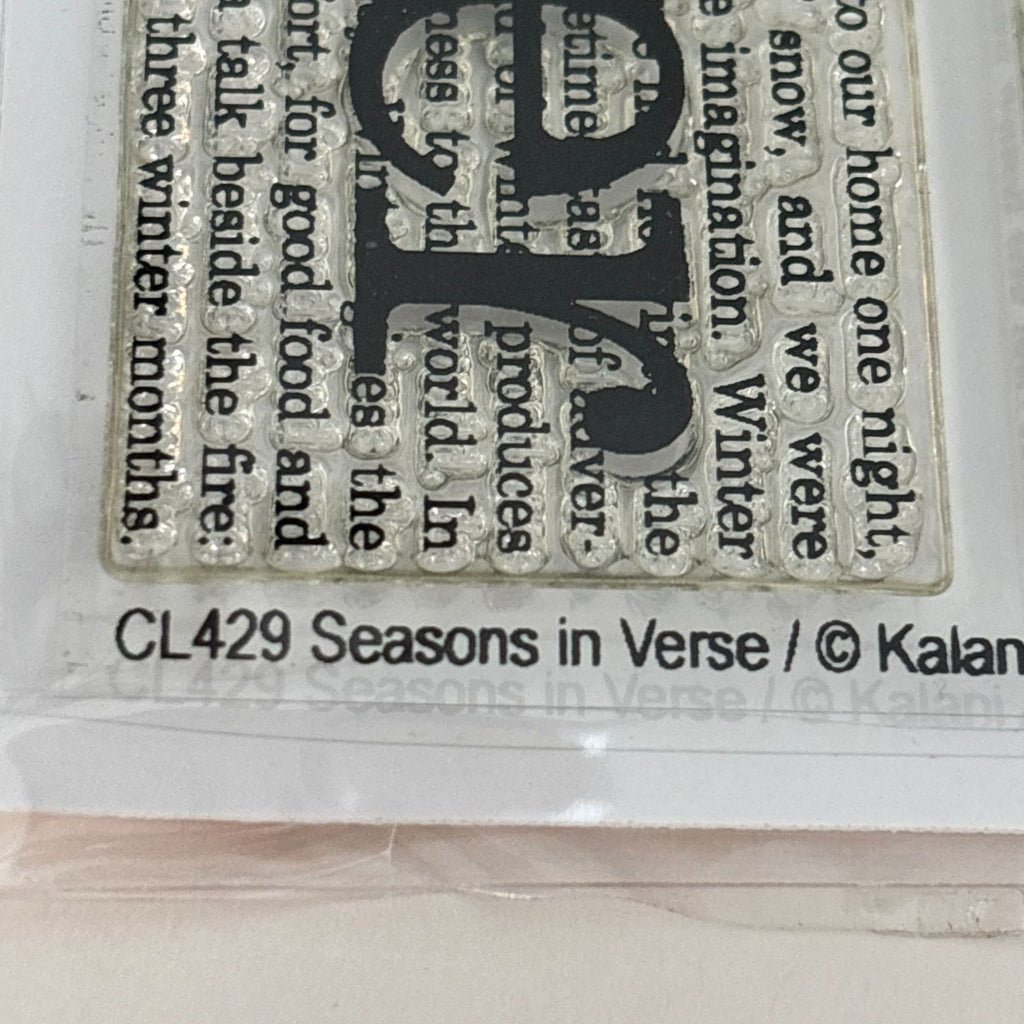 Impression Obsession Clear Stamp Set Seasons in Verse Spring Summer Autumn Winter Words Cardmaking Craft