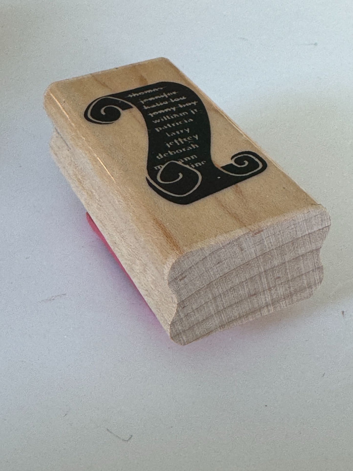 CTMH Wood Rubber Stamp Set Christmas List Naughty Or Nice Santa Card Making Art