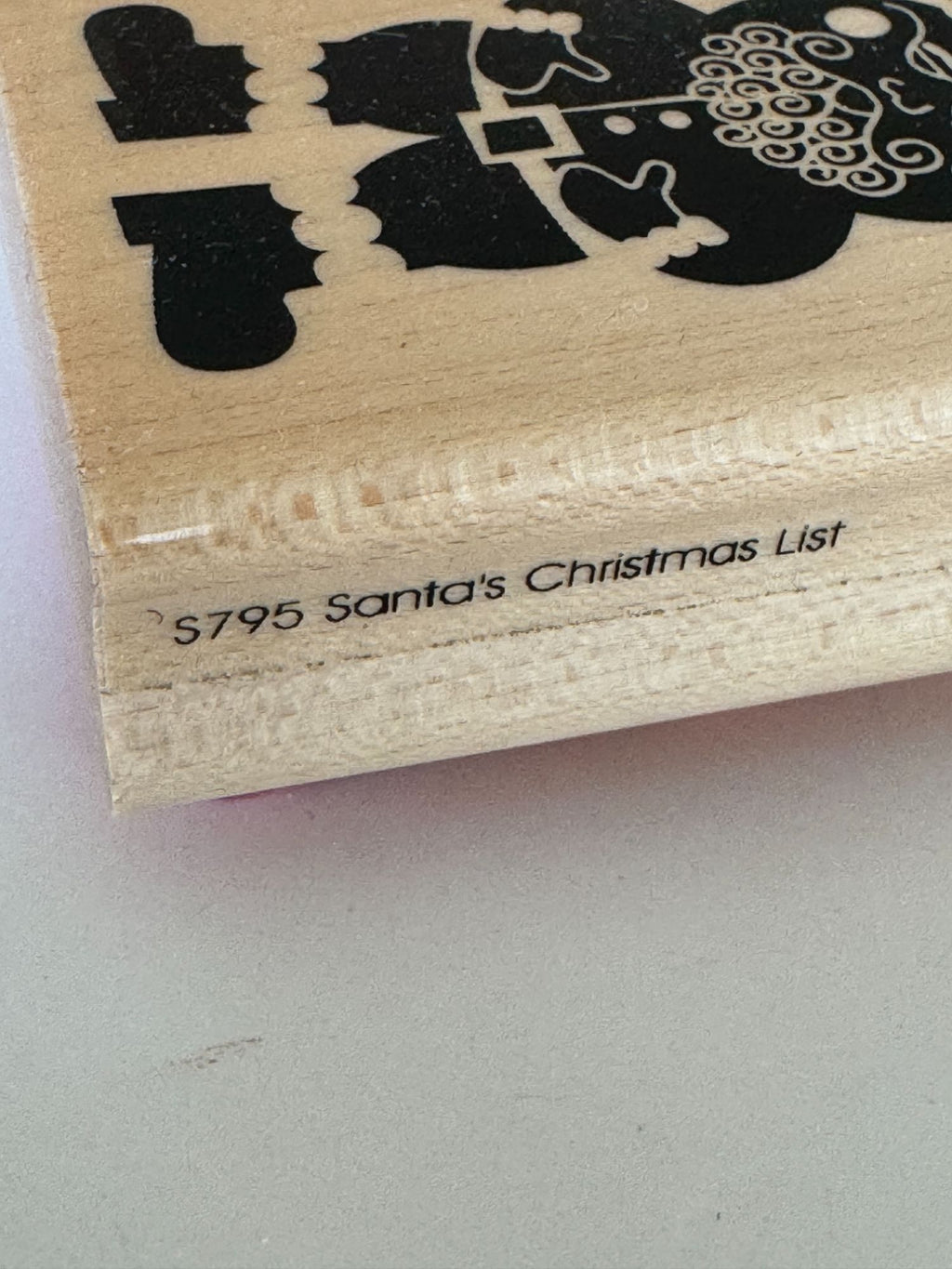 CTMH Wood Rubber Stamp Set Christmas List Naughty Or Nice Santa Card Making Art