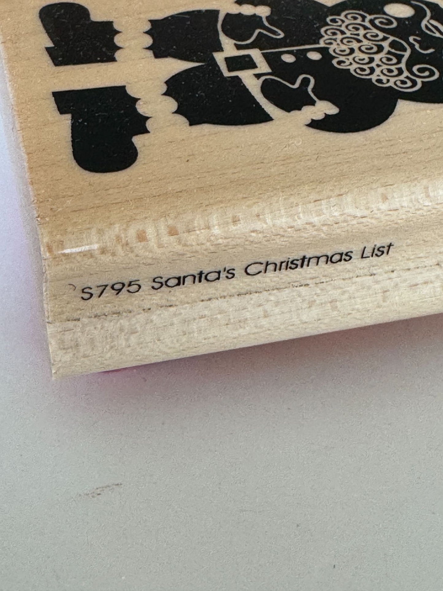 CTMH Wood Rubber Stamp Set Christmas List Naughty Or Nice Santa Card Making Art
