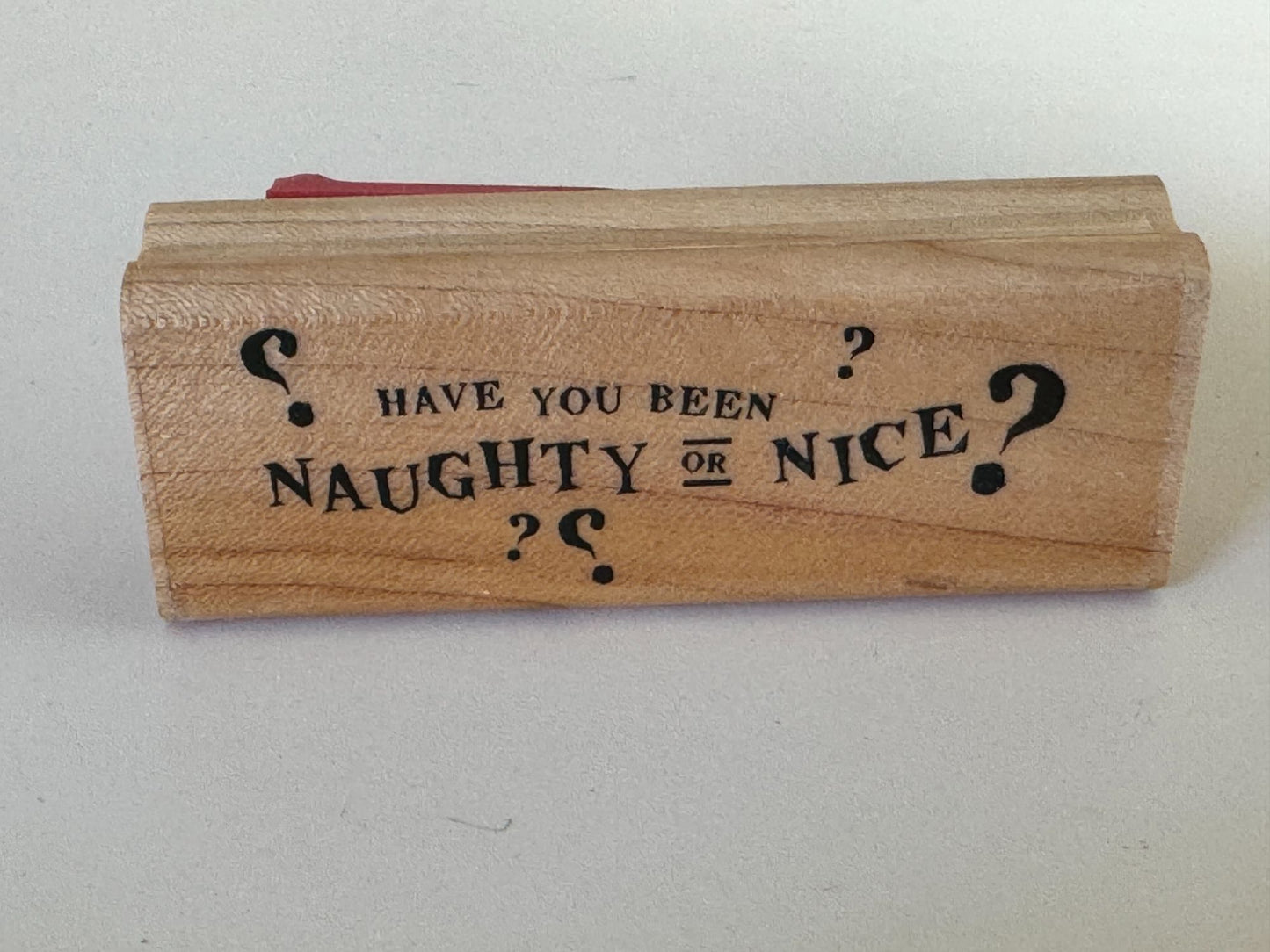 CTMH Wood Rubber Stamp Set Christmas List Naughty Or Nice Santa Card Making Art
