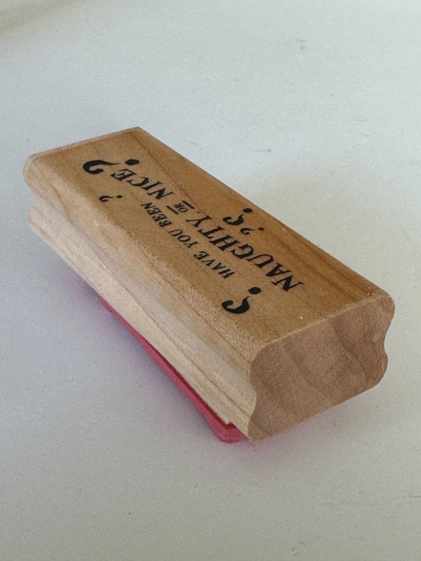CTMH Wood Rubber Stamp Set Christmas List Naughty Or Nice Santa Card Making Art