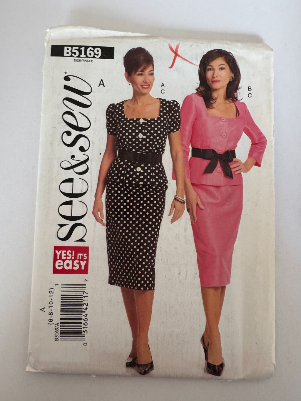 Butterick Sewing Pattern B5169 Work Top Skirt Outfit 6 8 10 12 See and Sew Uncut