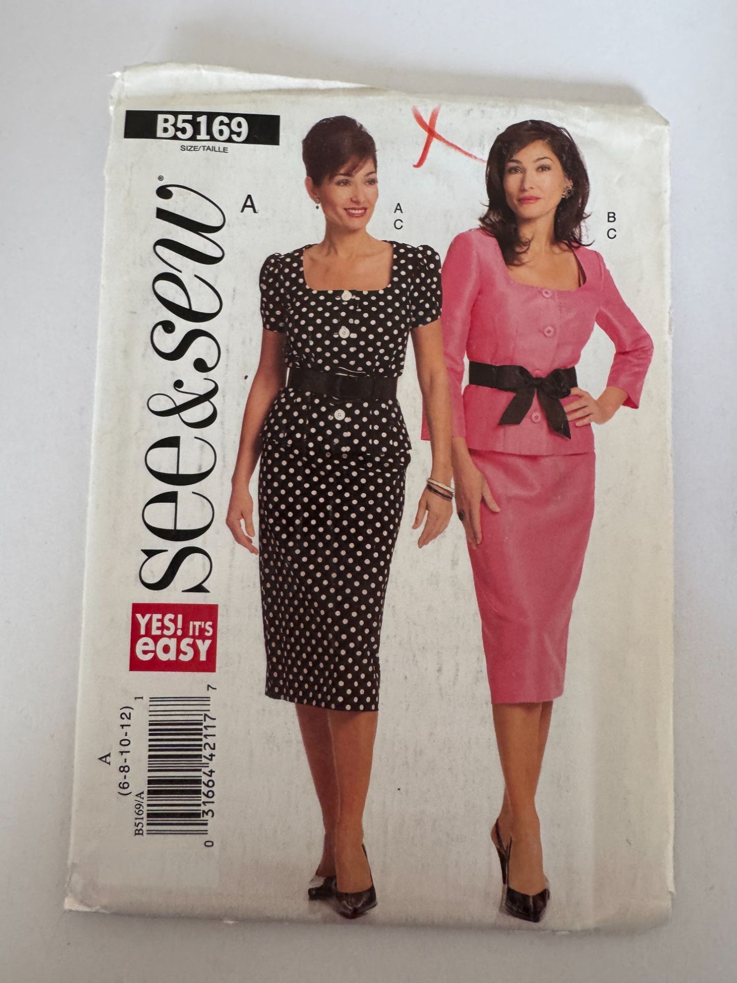Butterick Sewing Pattern B5169 Work Top Skirt Outfit 6 8 10 12 See and Sew Uncut