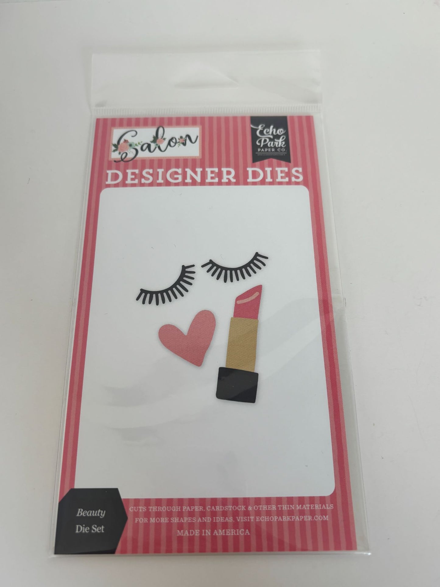Echo Park Paper Salon Beauty Die Set Eyelashes Lipstick Make-Up Designer New