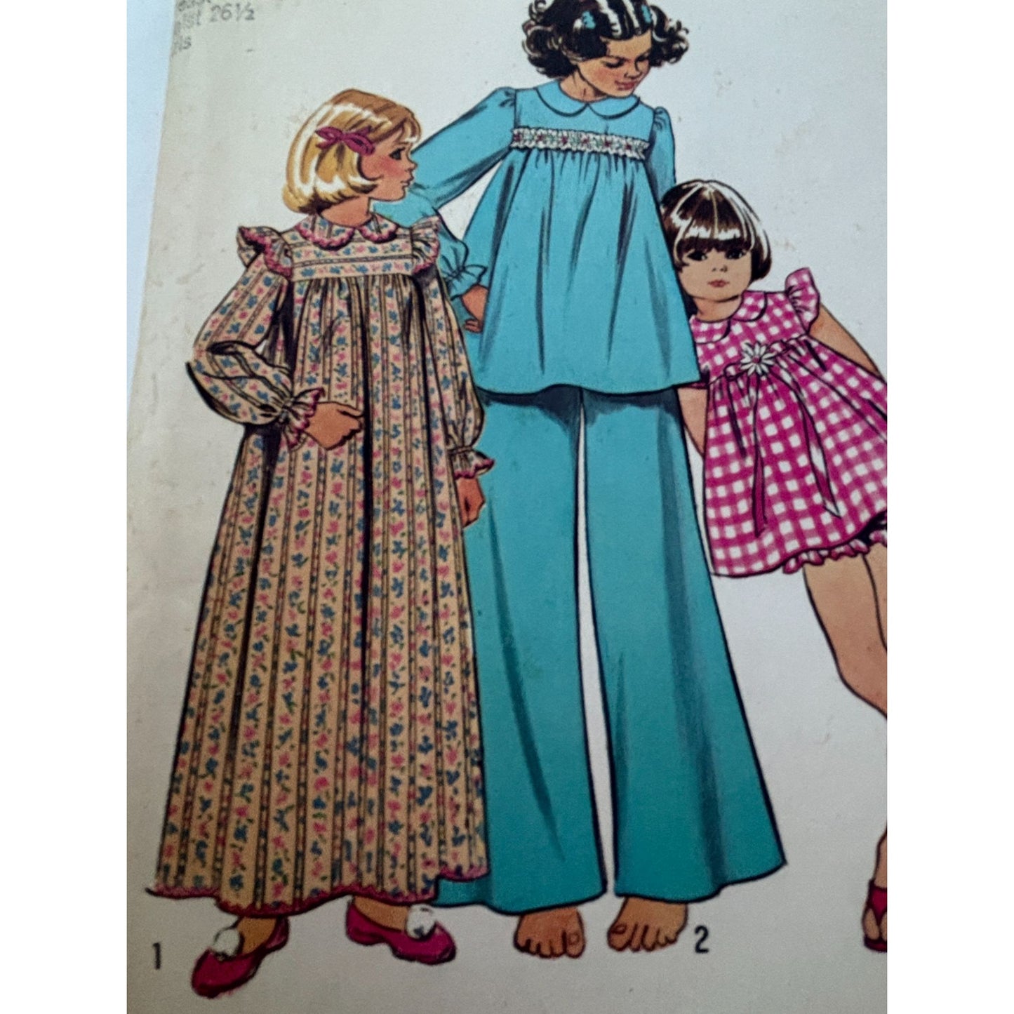 Simplicity Sewing Pattern 5999 Girls Pajamas Nightgown Vintage Peter Pan Collar