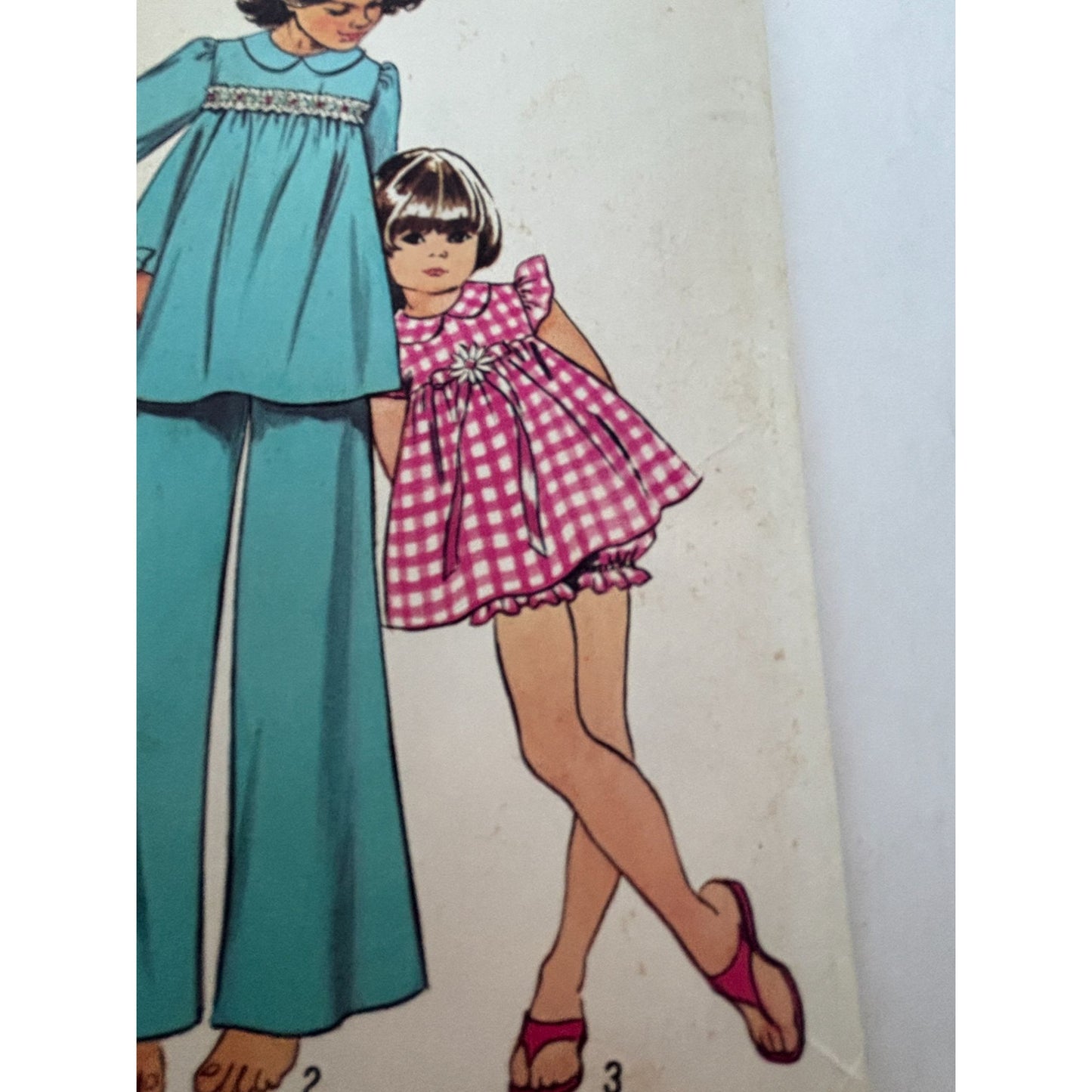 Simplicity Sewing Pattern 5999 Girls Pajamas Nightgown Vintage Peter Pan Collar