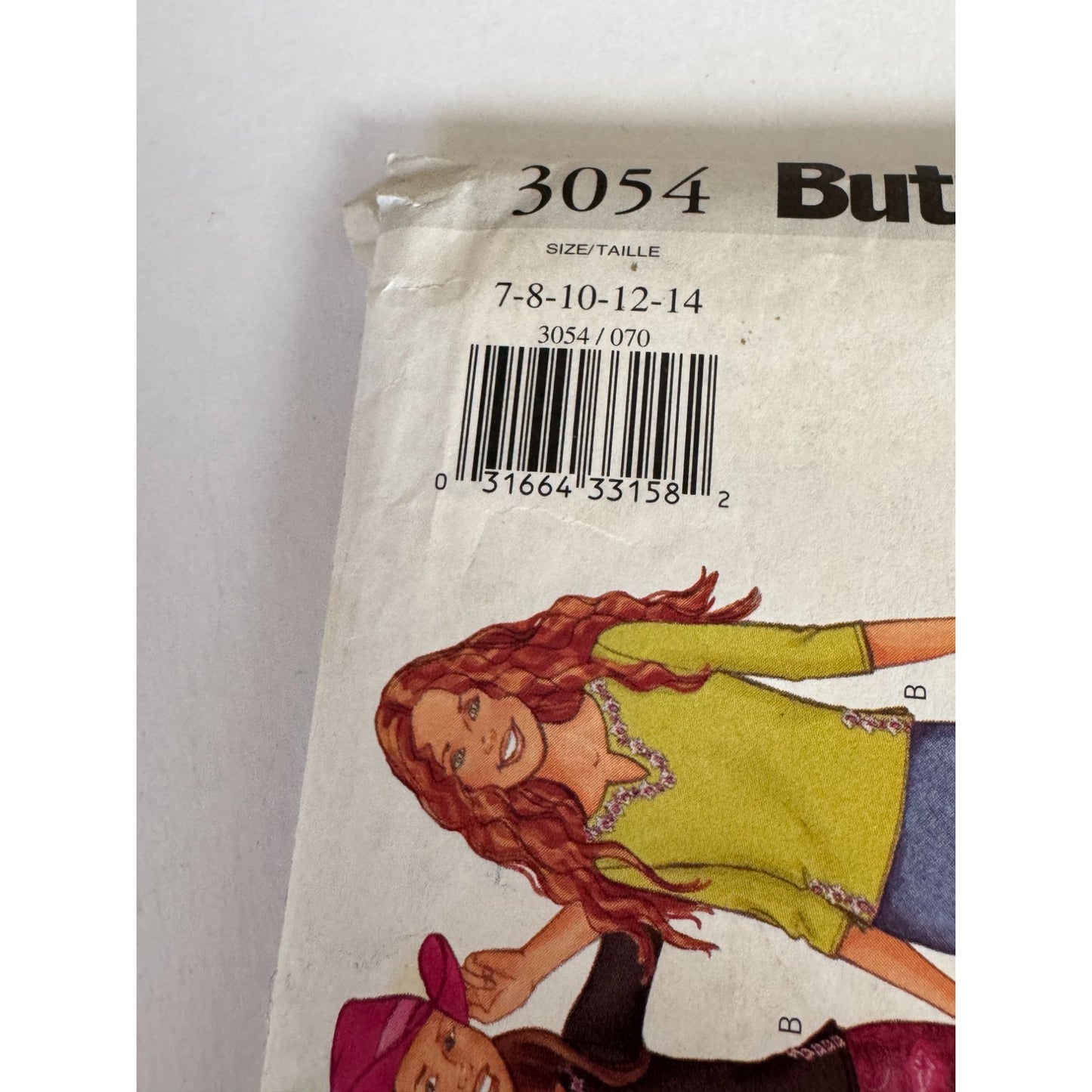 Uncut Butterick 3054 Girls Outfit Sewing Pattern Jacket Top Skirt Pants Size 7-14 Y2K