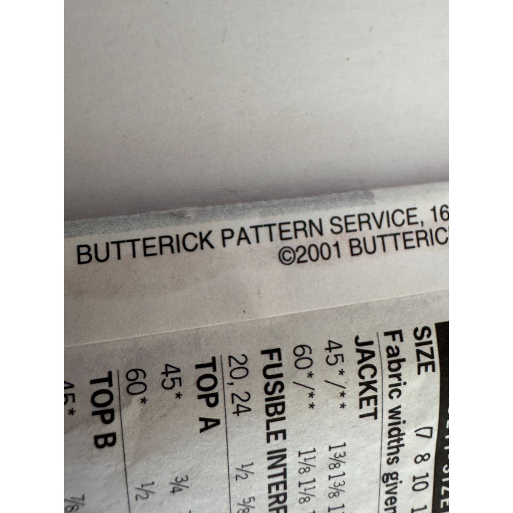 Uncut Butterick 3054 Girls Outfit Sewing Pattern Jacket Top Skirt Pants Size 7-14 Y2K