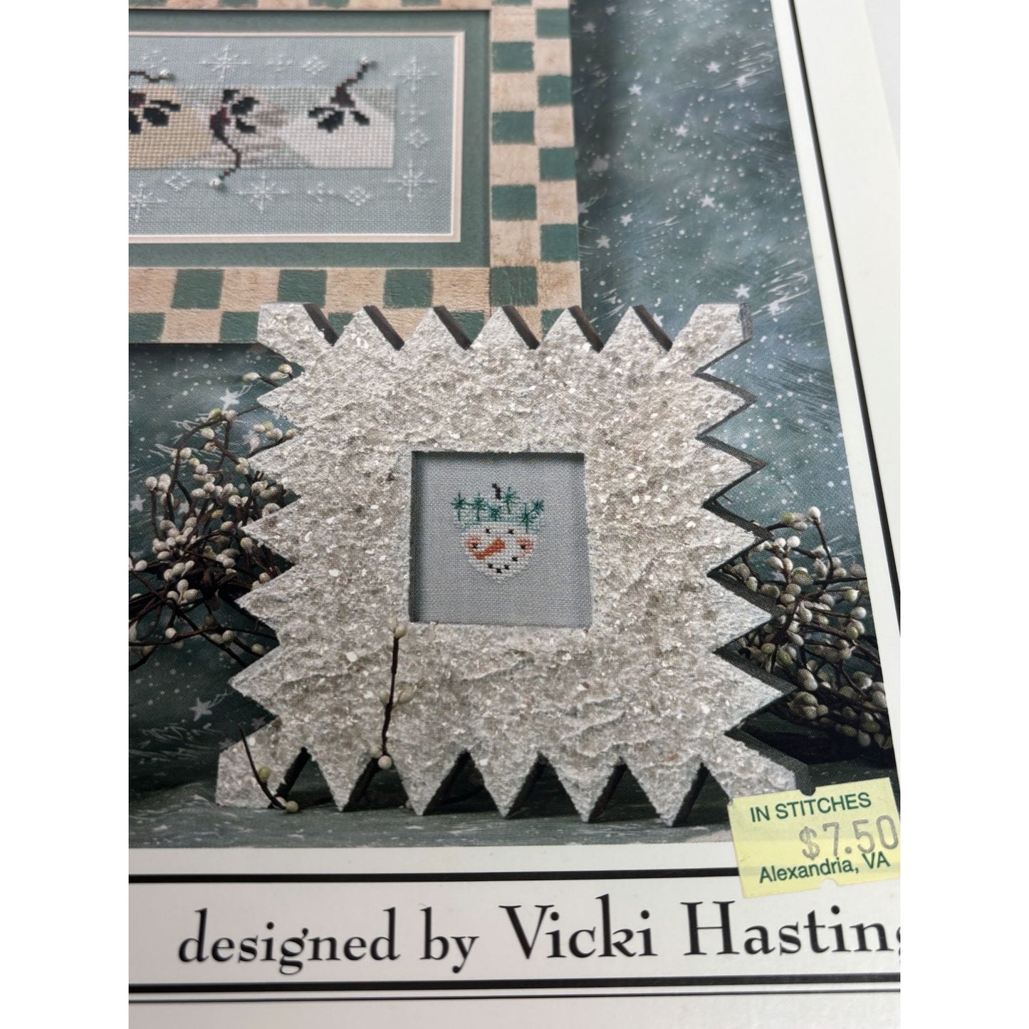 The Cricket Collection Cross Stitch Pattern Leaflet 225 Fleeced Mitten Snowman
