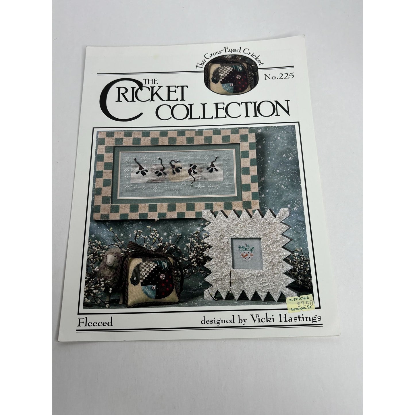 The Cricket Collection Cross Stitch Pattern Leaflet 225 Fleeced Mitten Snowman
