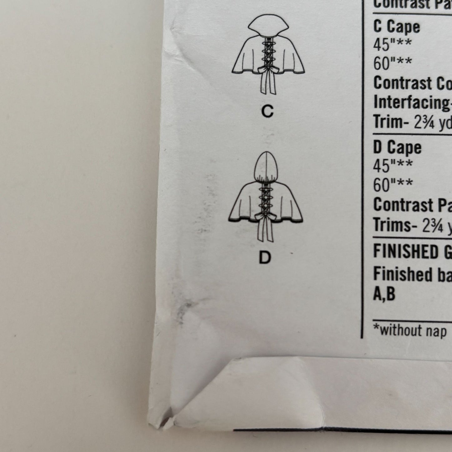 Simplicity Sewing Pattern S9008 Hooded Cape Fantasy Cloak Halloween Cosplay 10-20 Uncut