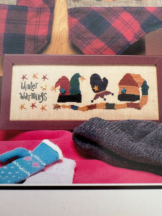Heart In Hand Needleart Cross Stitch Pattern Winter Warmings Season Glove Hat