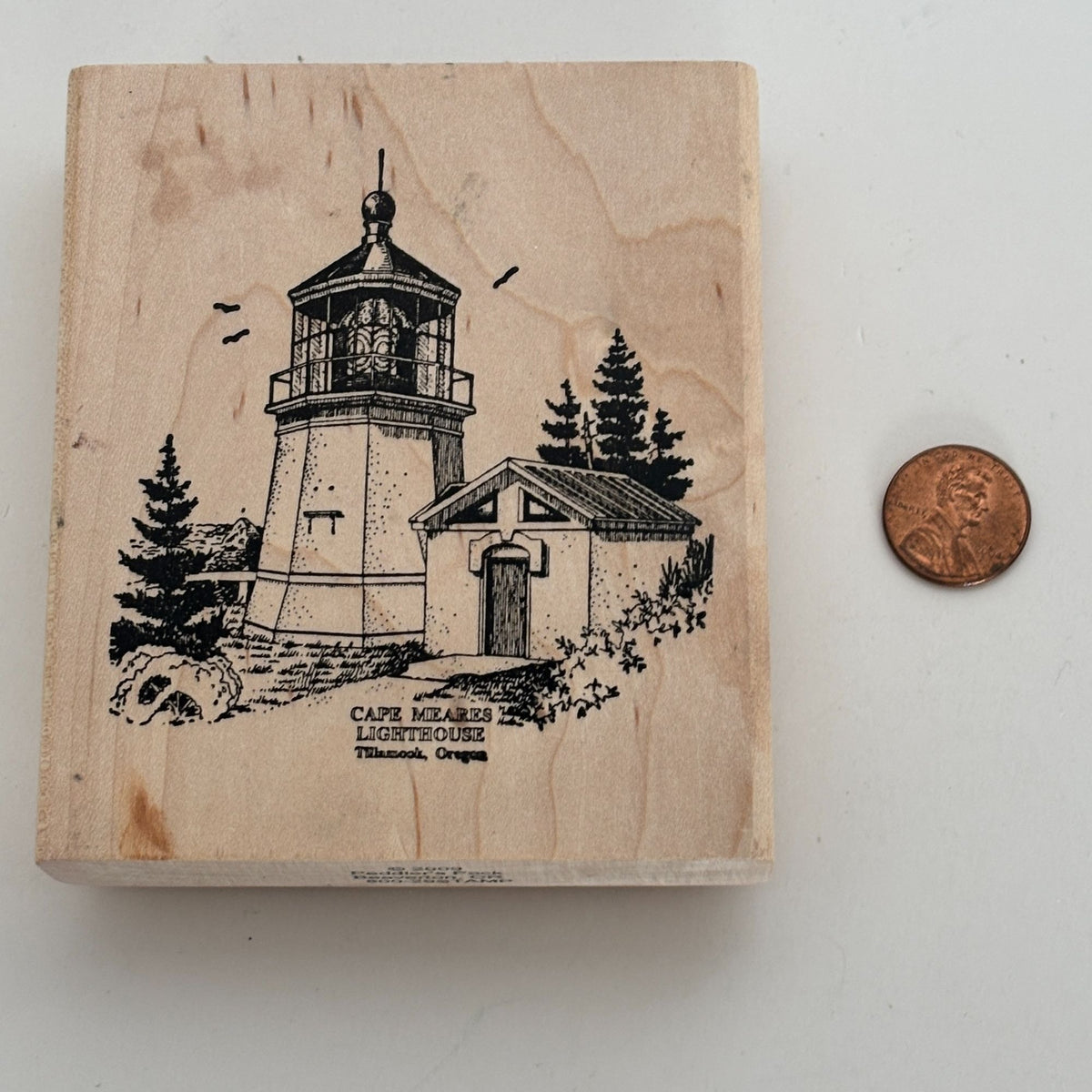 Peddlers Pack Rubber Stamp Cape Meares Lighthouse Tillamook Oregon Coastal Nautical Craft Cardmaking Seaside
