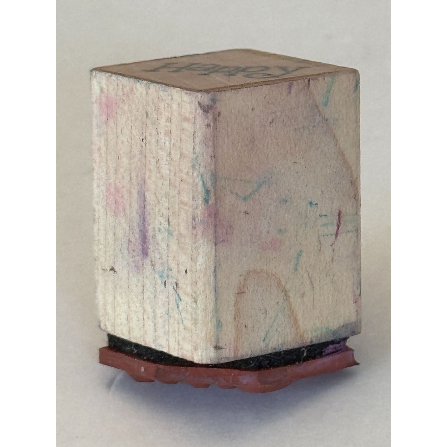 Happy Rubber Stamp Words Text Card Making Crafting Scrapbooking Wood Mounted Art