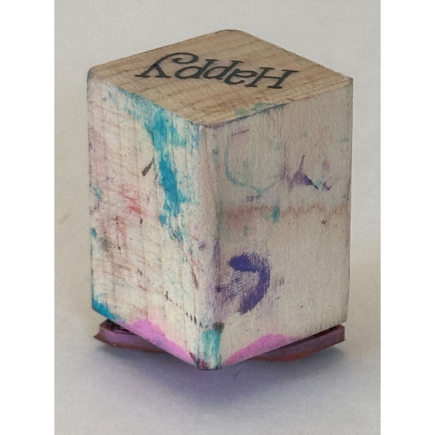 Happy Rubber Stamp Words Text Card Making Crafting Scrapbooking Wood Mounted Art