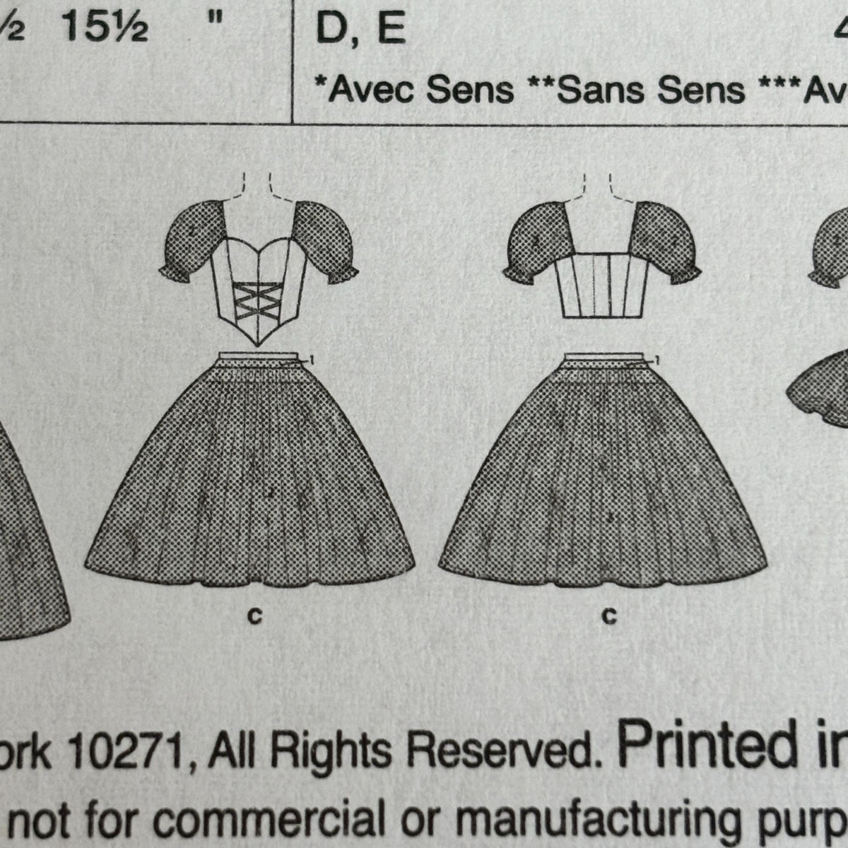McCalls Costume Sewing Pattern M7615 Ballet Costume Tutu Dress Misses 14-22 Uncut