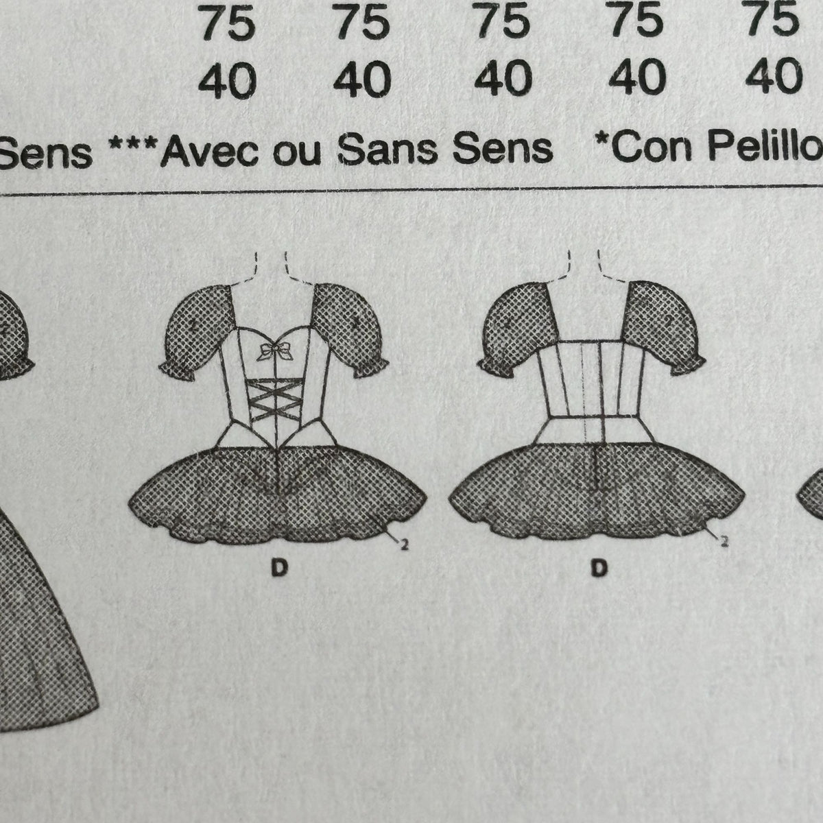 McCalls Costume Sewing Pattern M7615 Ballet Costume Tutu Dress Misses 14-22 Uncut