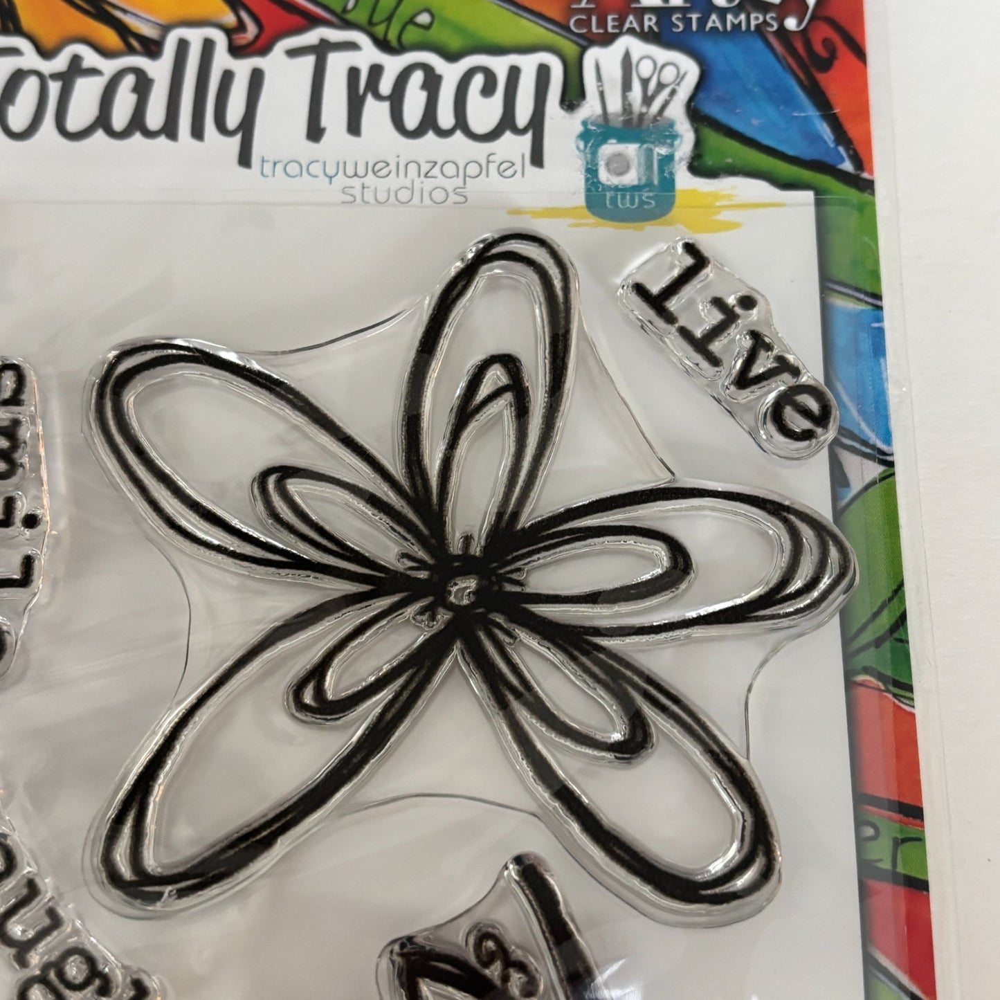 Dare 2B Artzy Clear Stamps Thanks Totally Tracy Floral Thank You Sentiments Word Cardmaking