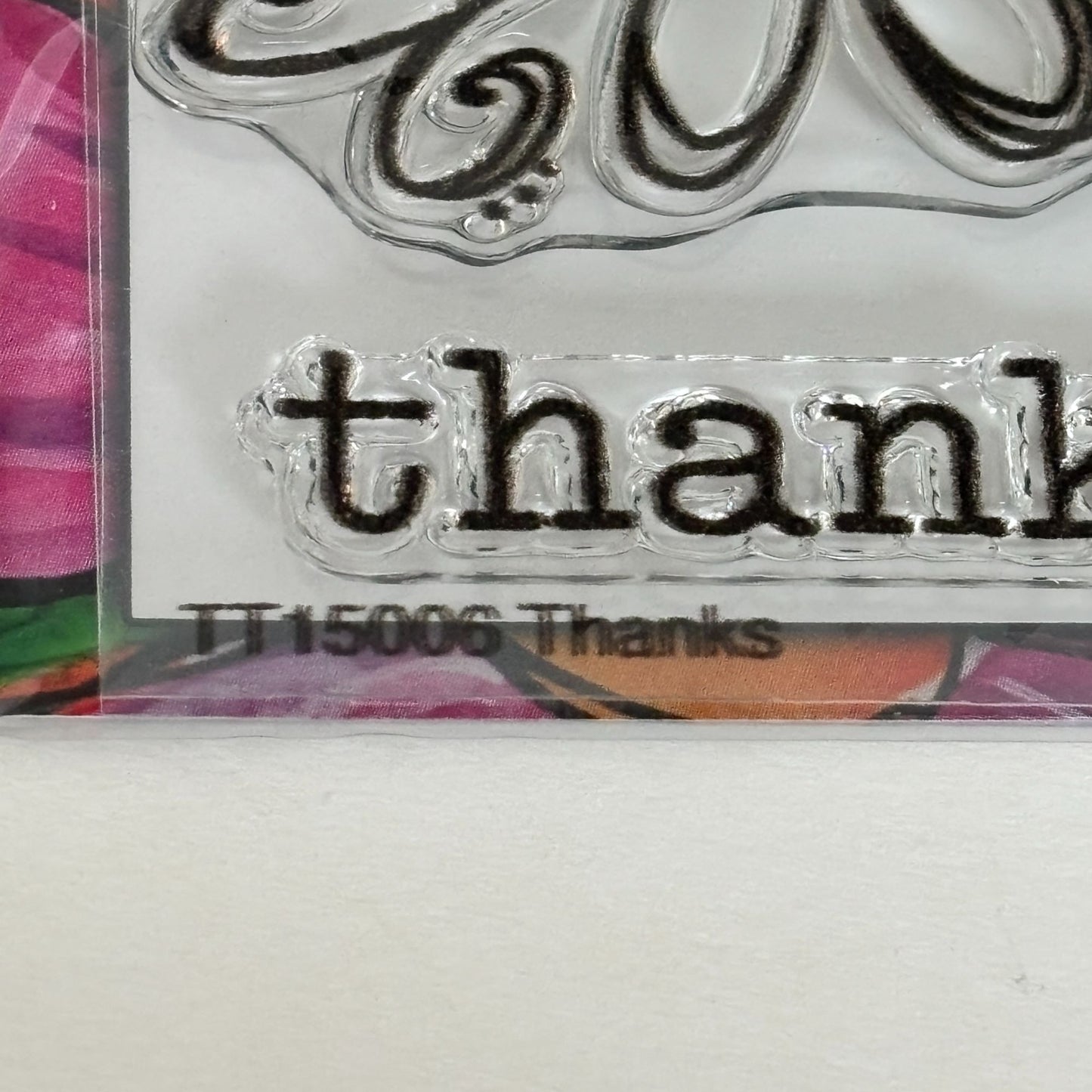 Dare 2B Artzy Clear Stamps Thanks Totally Tracy Floral Thank You Sentiments Word Cardmaking