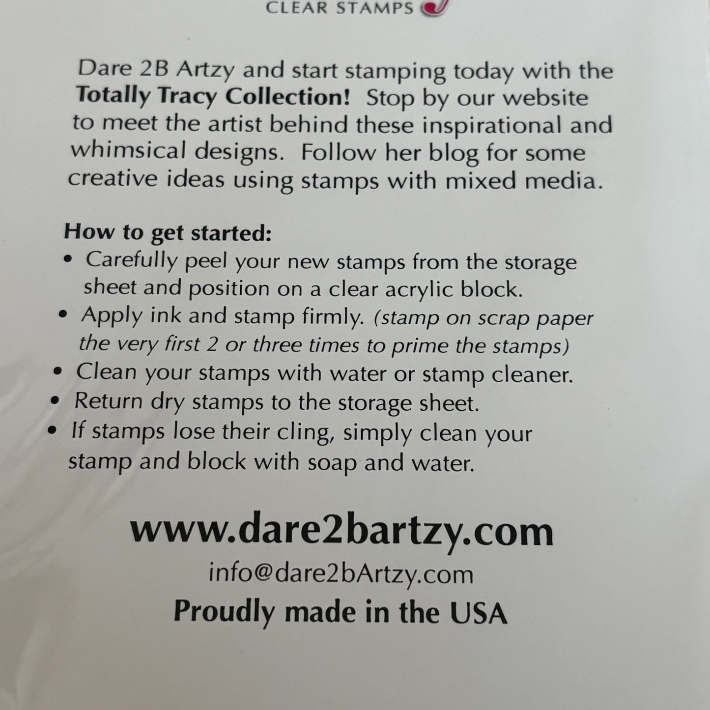 Dare 2B Artzy Clear Stamps Thanks Totally Tracy Floral Thank You Sentiments Word Cardmaking