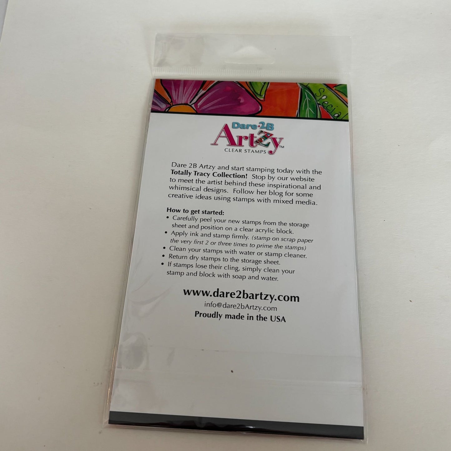 Dare 2B Artzy Clear Stamps Thanks Totally Tracy Floral Thank You Sentiments Word Cardmaking