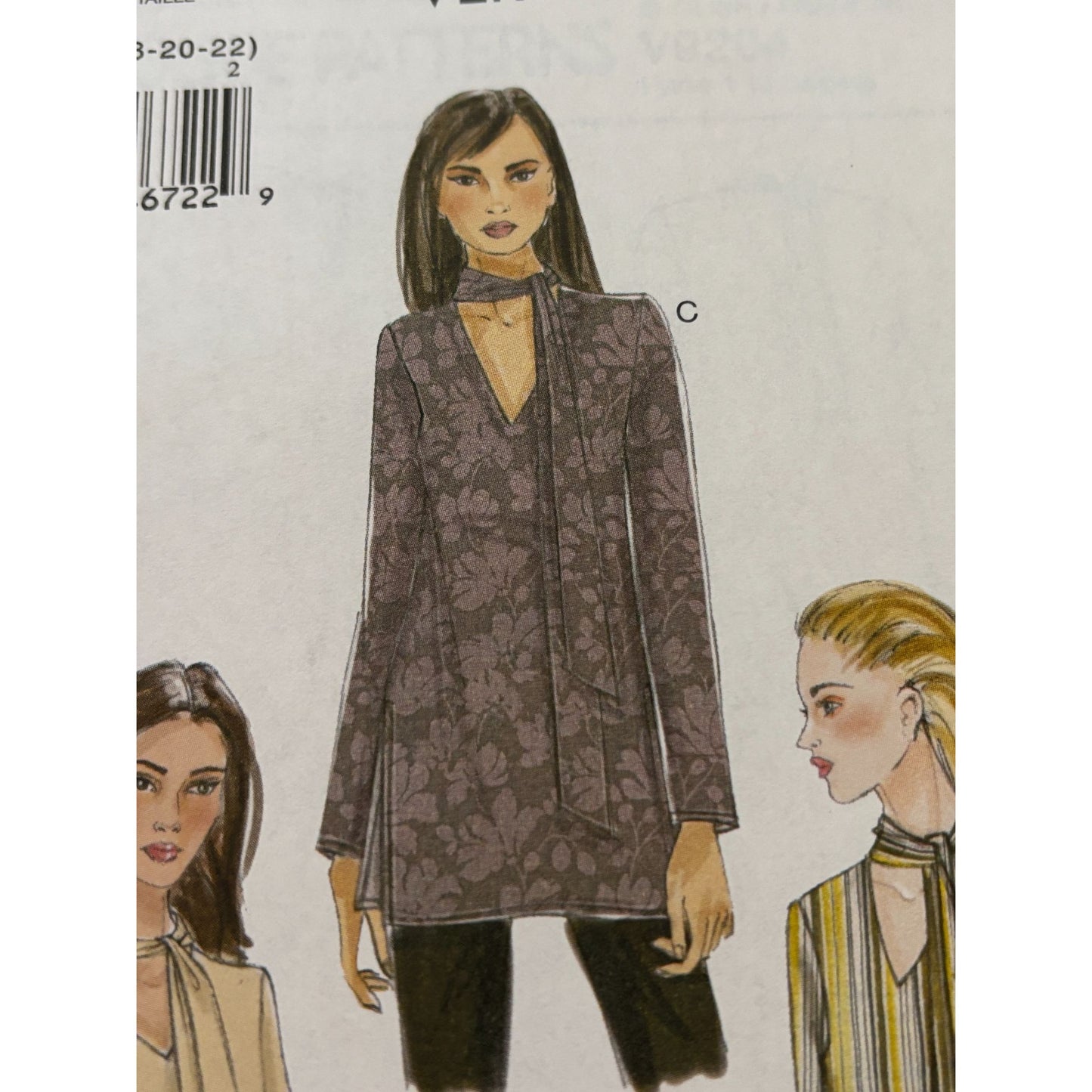 Vogue Sewing Pattern V9204 Misses Top Shirt Blouse Sizes 14-22 Easy Career Uncut