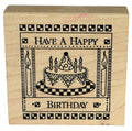 Paper Parachute Rubber Stamp Have a Happy Birthday Cake Candle Square Cardmaking